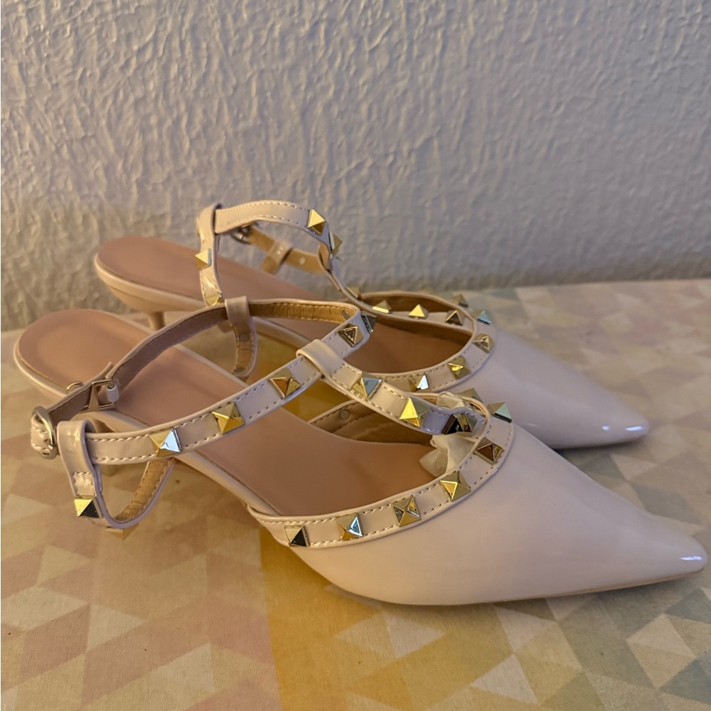 Studded Cream Women's Shoes